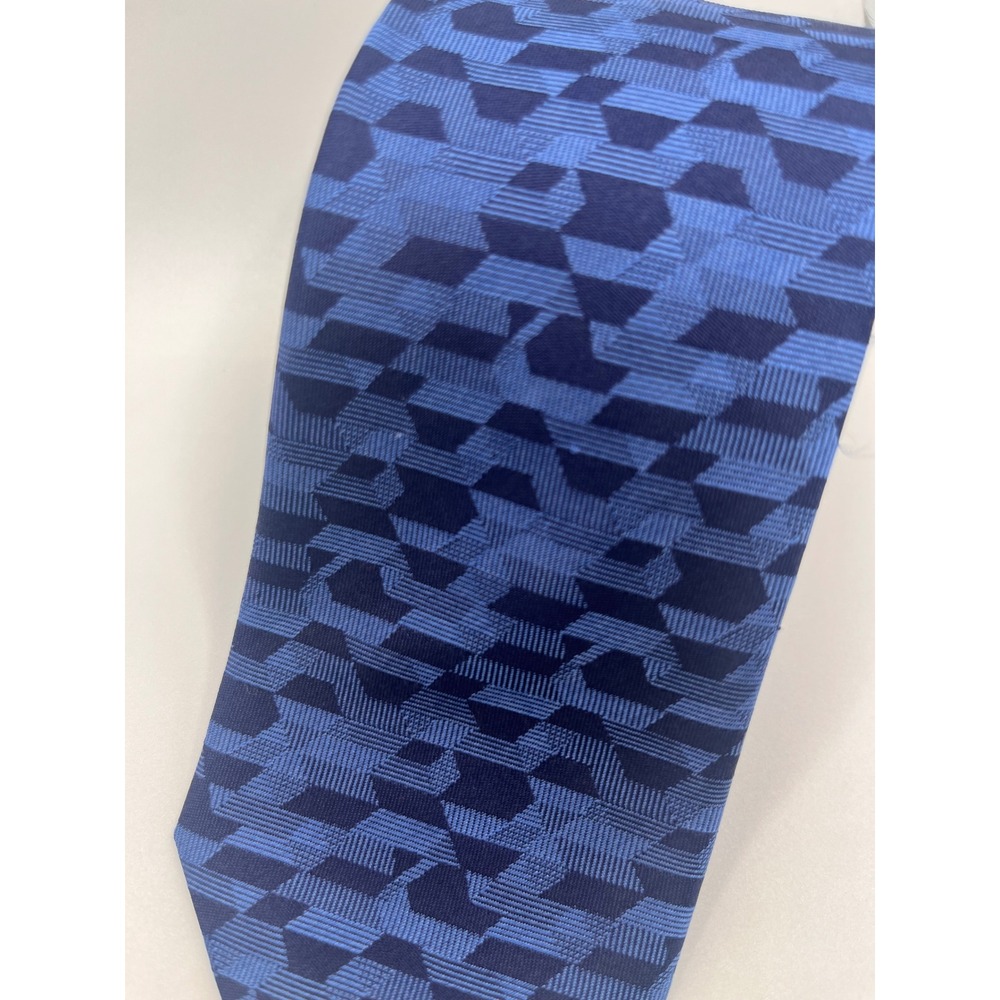 Ted Baker London Blue Geometric Silk Tie Mens - Picture 2 of 5
